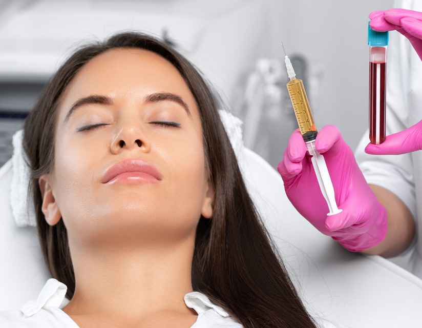 Woman will do PRP therapy for the face against wrinkles